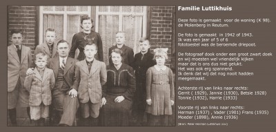 Familie Luttikhuis. Reutum. ca. 1942