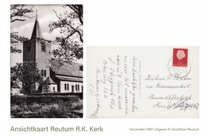 Ansichtkaart Reutum R.K. Kerk 1987
