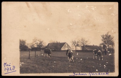 Prachtige oude foto van De Molenberg in 1928. Man op de foto Johan Mensink met naast hem een kind.
Uitgever van deze kaart is Klompjan ziekenhuisstraat Almelo.

Foto is gemaakt vanaf huidige parkeerplaats bij de speeltuin.