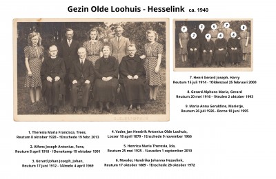 ca. 1940, Gezin Olde Loohuis - Hesselink. Bron: fam. archief Olde Loohuis